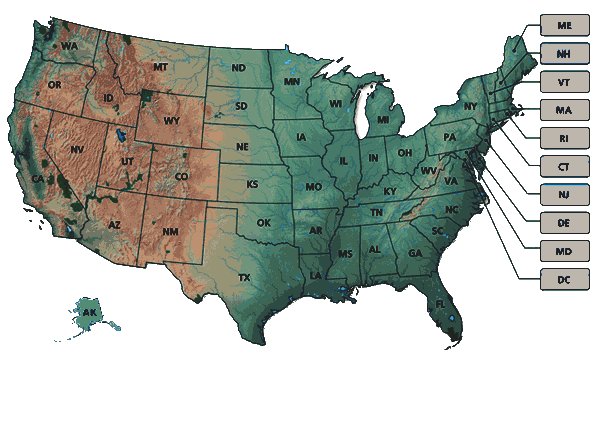 Map Showing American's 2D/3D Seismic Data Coverage